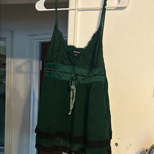 Bebe green silk cami L